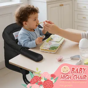 Hook on High Chair for Baby & Toddler 6-36 Months – Portable & Foldable Clip on Baby Seat for Table, Travel and Famliy Events with Carry Bag Mother's Day gift Grateful