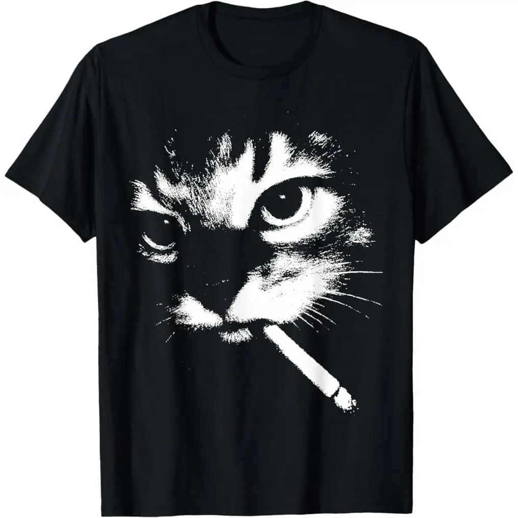 Funny Smoking Cat Meme Cool Cat Joke T-Shirt unisex T-shirt