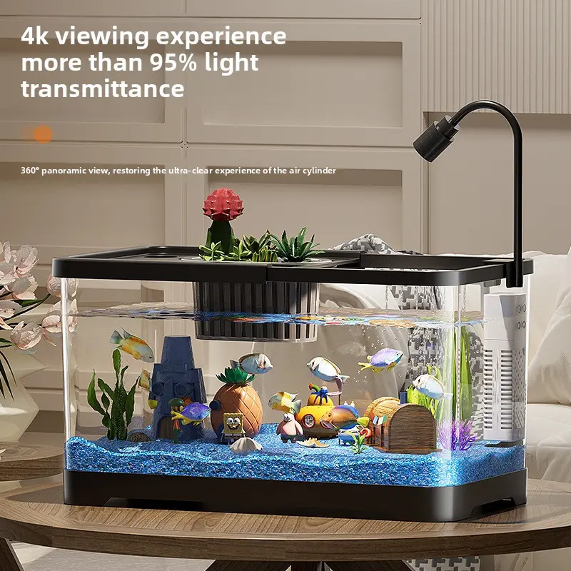 Premium Small Fish Tank Living Room High Definition Transparent Ecological Tank Integrated Filtration Oxygenation Goldfish Tank Premium Small Fish Tank Living Room High Definition Transparent Ecological Tank Integrated Filtration Oxygenation Goldfish Tank