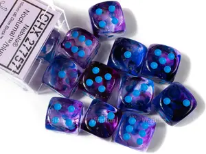 Nebula Nocturnal Luminary | Iridescent | D6 Block | Chessex Dice (12)