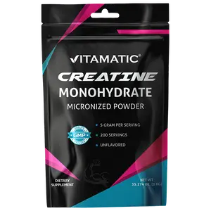 Vitamatic Micronized Creatine Monohydrate Powder - 5000 mg Per Serving, 1 kg, Unflavored Training & Sports Performance Supplement, Vegan, Non-GMO, Gluten-Free, Training Supplements