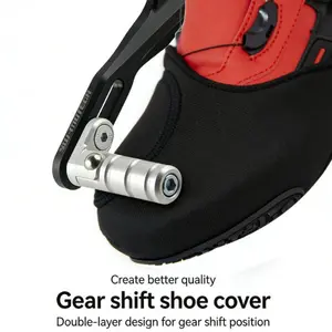 Upgrade Motorcycle Gear Shift Full Coverage Protector, Anti-Slip Durable Windproof Shoe Cover, Adjustable Riding Footwear Guard