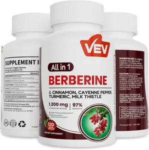 Berberine Supplement with Ceylon Cinnamon Turmeric Milk Thistle Cayenne Pepper Herbal Blend for Metabolism Support Digestive Health Liver Support Vegan Non GMO Daily Supplement for Men Women