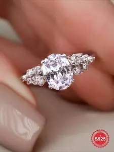 1 Pc Shining Horse Eye Shaped Zircon Engagement Rings For Women Real S925 Sterling Silver Eternal Ring Promise Marquise Wedding Bands Wedding Ring Luxury Ladies Fine Jewelry Anniversary Gift Girlfriend Gift Birthday Gift Dating Gift Valentine's Day Gifts