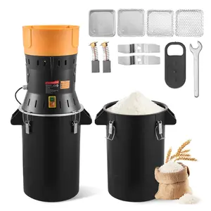 Electric Grain Mill Grinder 600W High Power Commercial Spice Pulverizer Powder Machine With Galvanized Sharp Blades For Dry Grains Spices Cereals Coffee Corn Pepper Nutmeg Oats Quinoa And More