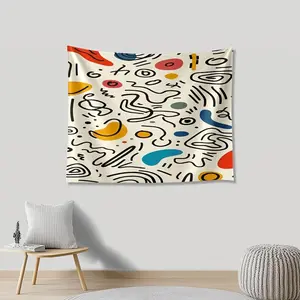 1pc of Tapestry Featuring Various Shapes, Suitable for Dorm Decor, Party Backdrop, Made of Peach Skin Velvet Polyester Fabric, Designed Horizontally, Ideal for Interior Art in Living Rooms And Bedrooms