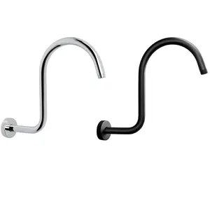 Heavy-Duty S-Shaped Rain Shower Head Extension Arm, Adjustable Length, Secure Clamp, Easy Install, Durable Metal Construction, Sleek Finish, Rainfall Shower Head
