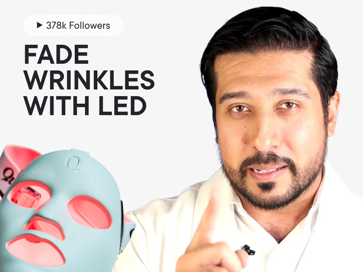 Qure LED Light Therapy Mask for Face - FDA Cleared for Wrinkles & Acne Treatment with 3 Modes, 5 Facial Areas &  5 Lights: Red, Deep-Red, Blue, Amber & Infrared, 3-Min Daily, Eye-Protection, Smart App