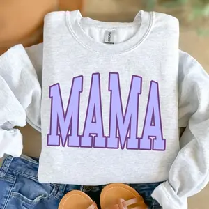 Purple Print Mama Sweatshirt - Women's Pullover - Womenswear