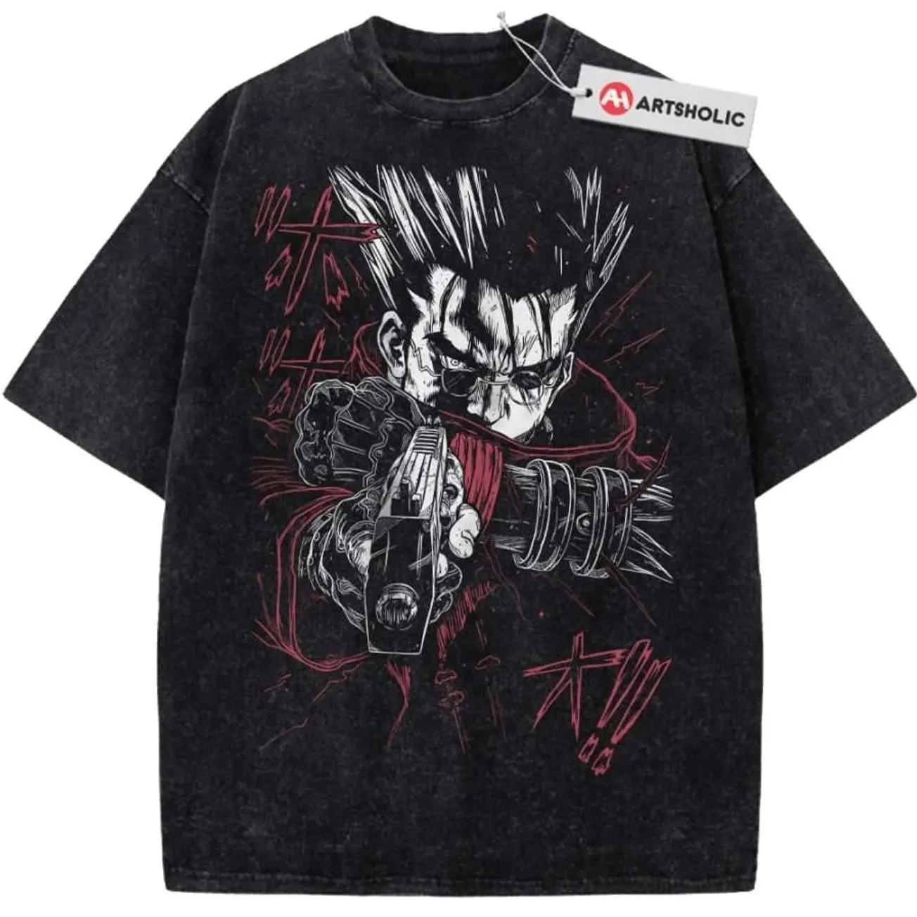 Vash the Stampede Shirt, Trigun Shirt, Anime Shirt, Vintage T-Shirt , Graphic Tee, Unisex Fashion, Full Color, Full Size, For Men, For Women
