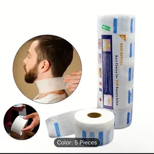 5 Rolls Disposable Barber Paper Neck Strips, Professional Stretchy Paper Neck Band Protector