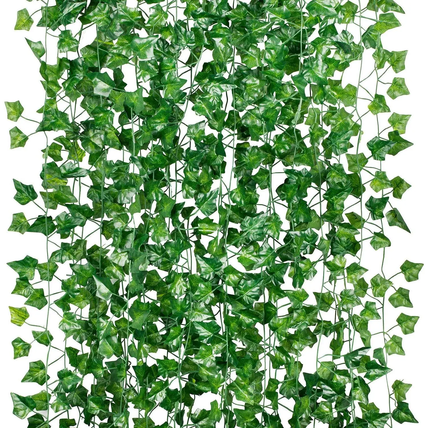 84ft 12 Pack / 82 inch, Artificial Ivy Garland  Leaf  Vine,  Leaves Garlands for Wedding Party Garden Kitchen Outdoor Greenery Wall Decor Green