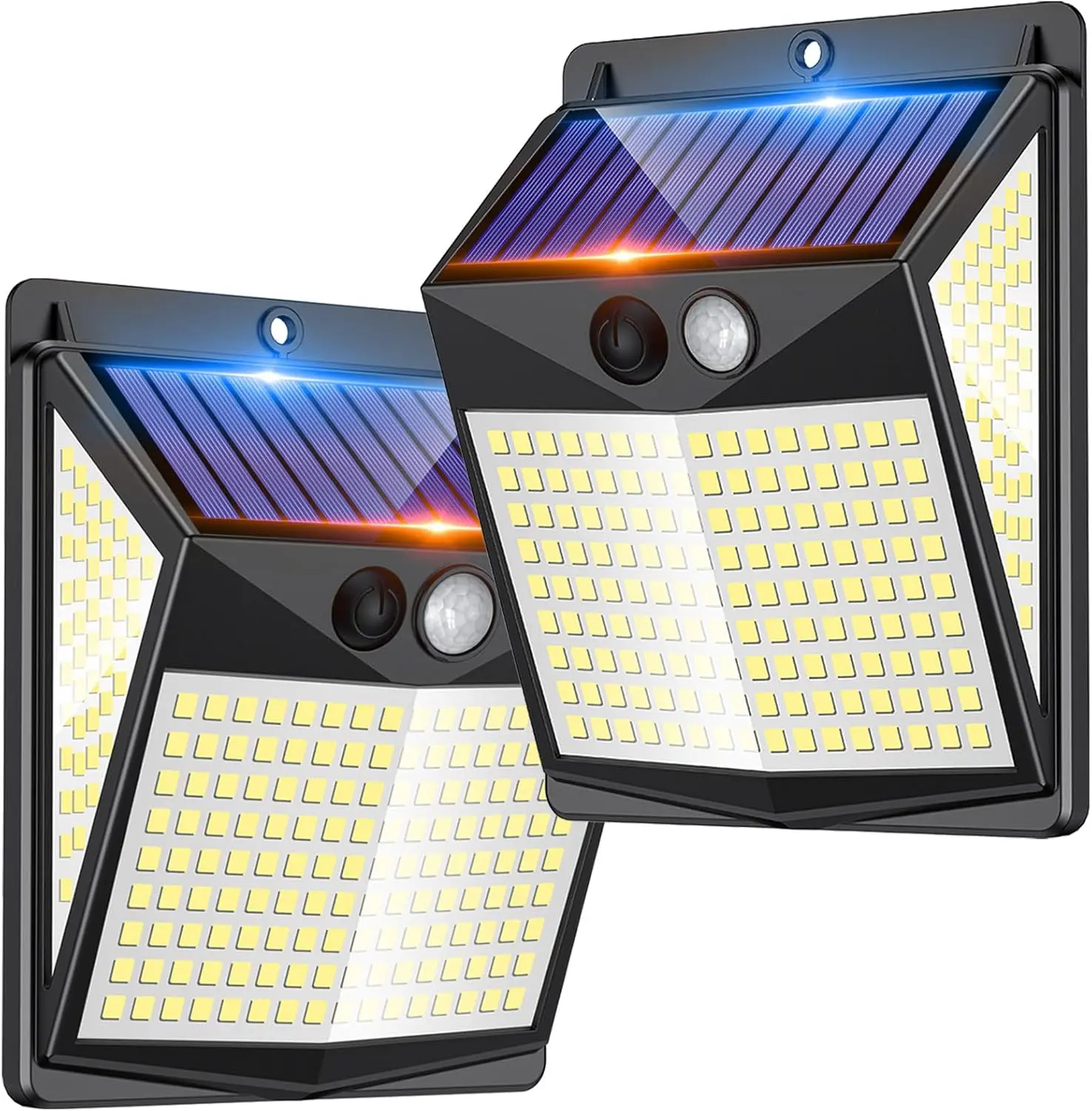 Solar Lights Outdoor Motion Sensor - Solar Motion Detector Lamps for Outside, 238 LED with 300 °   Angle Illumination and 3 Lighting Modes, IP65 Waterproof Solar-Powered for Garden, Patio, Yard [2 Pack]