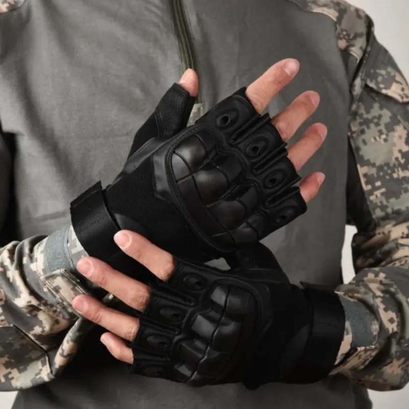 Tactical Combat Gloves Men Women Soft Shell Protection Palm Pad Touchscreen Fighting Training Anti-Slip Long Short Fingers Military Style Non Slip Gloves Protective Glove