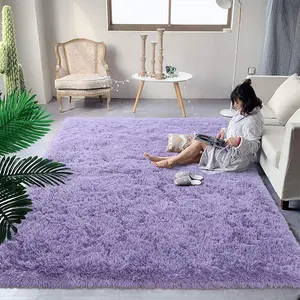 Fluffy Lavender Purple Rug 3x5 ft – Soft Shaggy Plush Carpet for Bedroom, Living Room, Kids, Dorm, Nursery, or Classroom – Non-Slip & Machine Washable