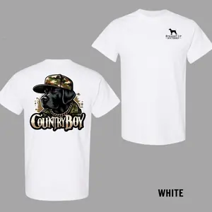 [100% Cotton] Unisex🐕 Southern Straight Up Country Boy Dog with Camo Hat Design T-shirt, Trendy Graphic Tee, Comfortable Everyday Wear, Casual Fashion, Soft Breathable Fabric, Perfect for Outdoor Adventures, Great Gift for Dog Lovers Fits