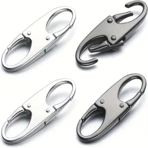 4-Pack SecureLock Anti-Theft Zipper Clips - Durable Locking Zipper Pulls Replacement with Double Opening Universal Connector - Versatile Black Multi-Purpose Hooks for Backpacks, Luggage, and More