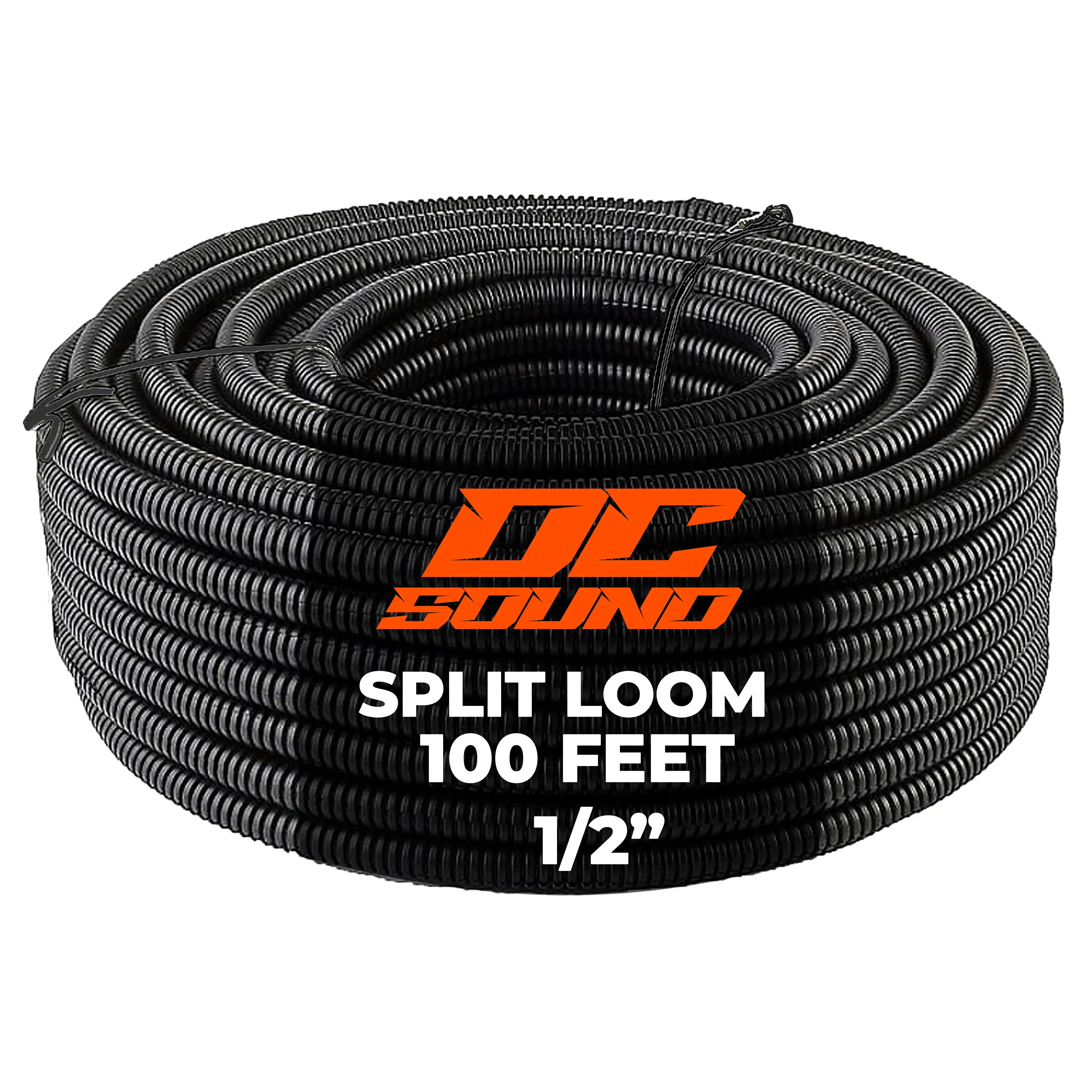 DC Sound 1/2" 13mm 100 Feet Split Wire Loom Cable Sleeves Conduit Protective Tubing