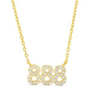888 Sterling Silver Angel Number Necklace