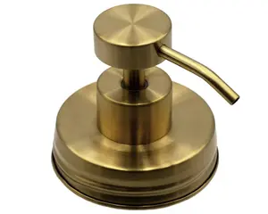 Matte Gold Soap Pump Lid Kit for Regular Mouth Mason Jars
