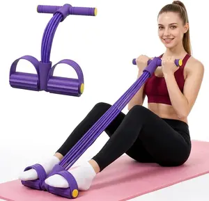 Multifunctional Pedal Resistance Band with Handle, 8-Tube Heavy-Duty Upgrade TPE Tubes with 300% Stretch for Full Body Workouts & All Weight Levels
