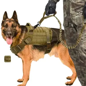 Creative Design Dog Training Harness with Leash Set,Spring Breathable & Adjustable Harness & Leash,Tactical Dog Harness with Metal Buckle, Durable and Breathable Pet Training Vest Harness for Dogs Outdoor Working Walking Training Running