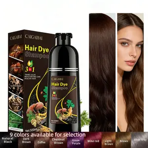Ginger-Infused 3-In-1 Haircare Hair Coloring Hair Dye Shampoo 500ML, Natural Plant-Based Formula, Covers Hair Effectively, Nourishes Scalp, Long-Lasting Shine