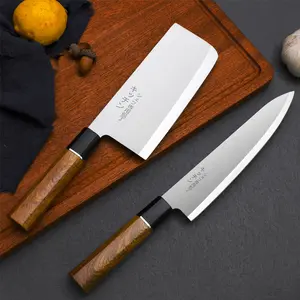 2-piece set of Japanese kitchen knives, professional chef's knife, slicing knife, suitable for various needs such as slicing, diced cutting, cutting, etc. Sharp blades, suitable for home and professional cooking use, durable structure