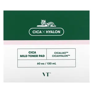 VT Cosmetics Cica Mild Toner Pad, 60 Pads, 130 ml