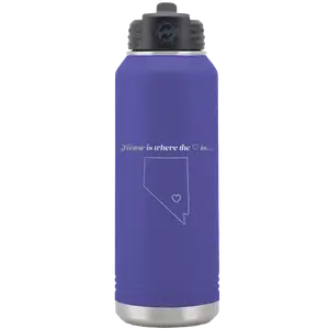 Nevada Heart 32 oz Water Bottle | Purple