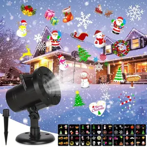 Snowflake Spotlight - High-brightness LED light with Christmas, Halloween, and Thanksgiving snowflake projections, perfect for indoor and outdoor street use Decorative Holiday
