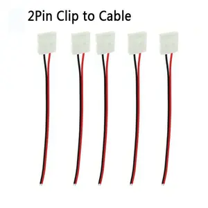 2 Pin LED Strip Light Accessories Connectors Clip to Clip with Cable~3660