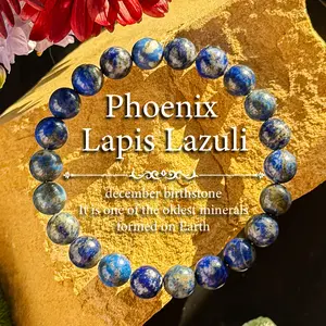 Lapis Lazuli Healing Beads Bracelet - Natural Stone Stretch Jewelry, Safety, Evil Protection, Enhances Spirituality & Emotion Relief, Ideal for Couples, Perfect for Halloween & Christmas Gifts
