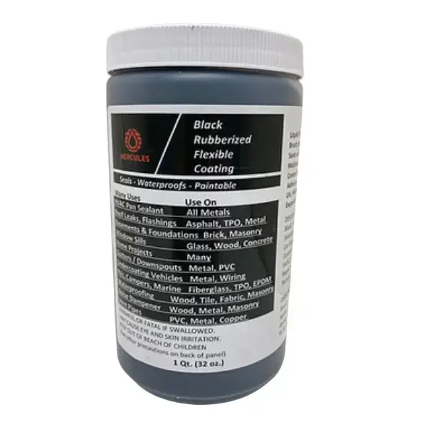 Black Rubberized Flexible Coating – Qt. can - 4 / case-FREE DELIVERY