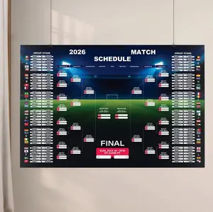 Graphic World Soccer 2026 Schedule Wall Chart, Soccer Fixtures Chart, Soccer Cup 2026 Result Chart QM9