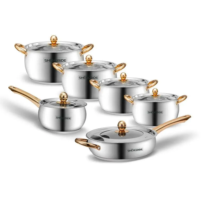 Classic Stainless Steel Non-Stick Cookware Set, Dual Insulated Handles, Fits All Stovetops, Induction Cookware Sets, Induction Kitchen Set, Perfect Christmas Gift Idea, Pot Sets For Cooking Nonstick