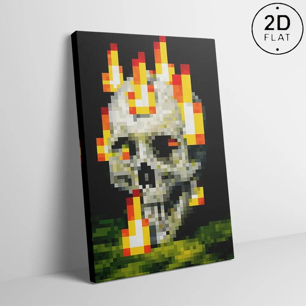 Minecraft Burning Artistic Poster, High-Quality Print, Game Poster, Vibrant Colors, Rustic Charm, Trendy Funny Wall Art, Dorm Room Decor, Pixel Art for MC Fans, Gaming Room Decor, Gamer Gift, Aesthetic Room Decor, Bedroom Decor, Wall Art Decoration