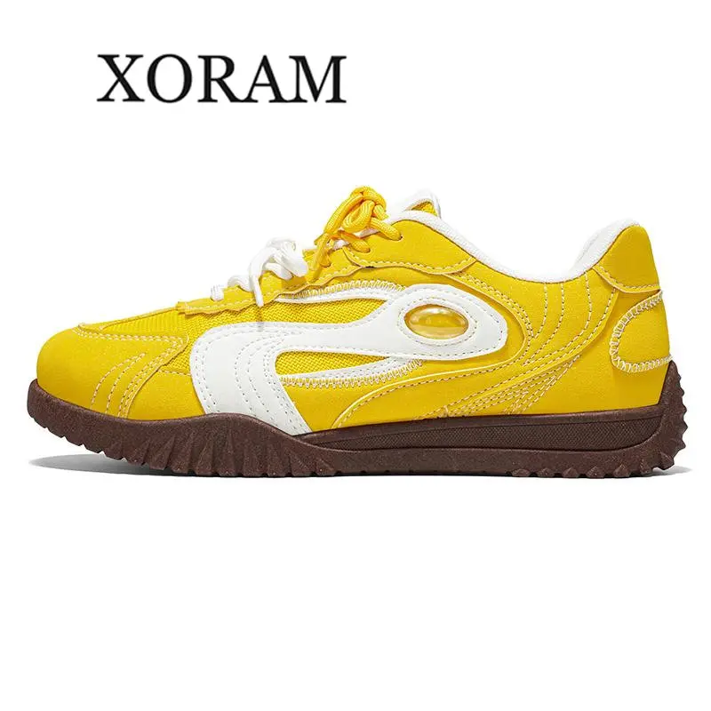 Men's Vintage Sport Trainers, Retro Style Patchwork Casual Lace-Ups with an Ergonomic Fit and Anti-Slip Tread Soles, Sporty Chic, Training & Walk, High Street Casual Trainers, Mesh Detail Casual Trainers