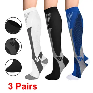 3 Pairs of Compression Socks 15-20 mmHg for Men & Women, Cushioned & Moisture Wicking, Plantar Fasciitis Relief for Joggers & Athletes, Ideal for Daily Wear and Active Lifestyles