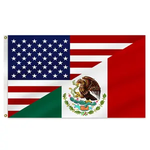 Mexico United States Friendship Flag 3x5 Feet – Bold Fusion Design Outdoor Banner, Fade Resistant & Durable
