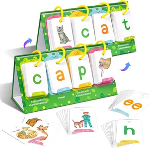 Letter Sounds Flash Cards - Learning Flash Card, Spelling Reading Word Builder Games with 80 Cards, Preschool Educational Card Set, Teacher School Supplies for Classroom Homeschool Activities