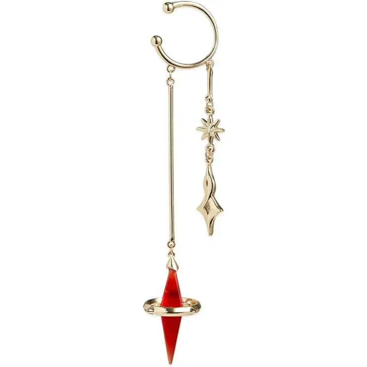 Anime Inspired Fantasy Ear Cuff for Women, Silver Tone Adjustable Ear Wrap Earring, Elegant Cosplay Style Statement Jewelry