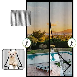 AIYYIPA Magnetic Screen Door - Heavy-Duty Striped Mesh Door Screen with Magnetic Closure, Compatible with Sliding/Interior Doors, Ideal for Home, Patio, Balcony | Visual Privacy Screen | Home Entryway | No Tools Installation