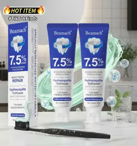 Beamach Fluoride-Free 7.5% Nano Hydroxyapatite Toothpaste for Enamel Repair & Gum Health - Gentle Mint Flavor, 4.23 oz Cleaning