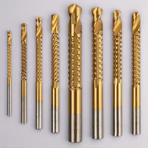 Titanium-Coated HSS Twist Drill Bits 8-Pack 3-10mm Serrated Side Cutting Edges for Wood Metal & Plastic Drilling