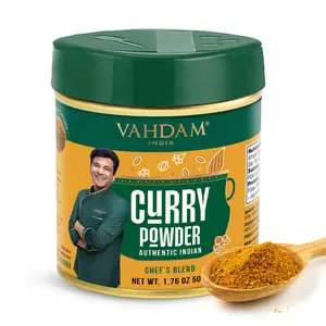 VAHDAM Authentic Curry Powder, 1.76 oz Tin | Gourmet Blend Curated by Michelin-Starred Chef Vikas Khanna | With the Goodness of Himalayan Pink Salt | Gourmet 11 Spice blend #notjustforcurry