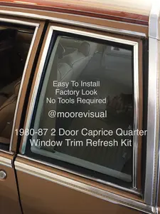 1980-87 2 Door Caprice Quarter Window Chrome Trim Refresh Kit