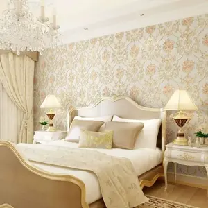 Self-Adhesive Non-Woven Fabric Wall Paper Roll, Peel and Stick Wallpaper Designs, 3D Floral Design for Living Room Bedroom Background Decor, Home Decoration Sticker