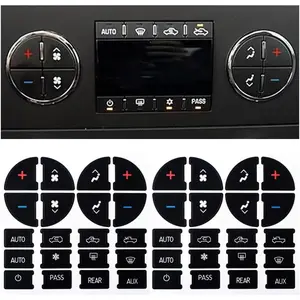 AC Dash Button Repair Decal Stickers, Repair for Ruined Faded A/C Control Buttons Car Fixing Decal Replacement Compatible with Chevy, 07-14 GM Vehicles - Car Truck SUV Accessories