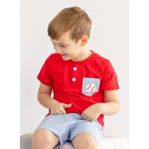 Dugout Ball Striped Embroidered Cotton Outfit